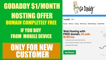Godaddy $1 Month Web Hosting Offer With Domain Completely Free