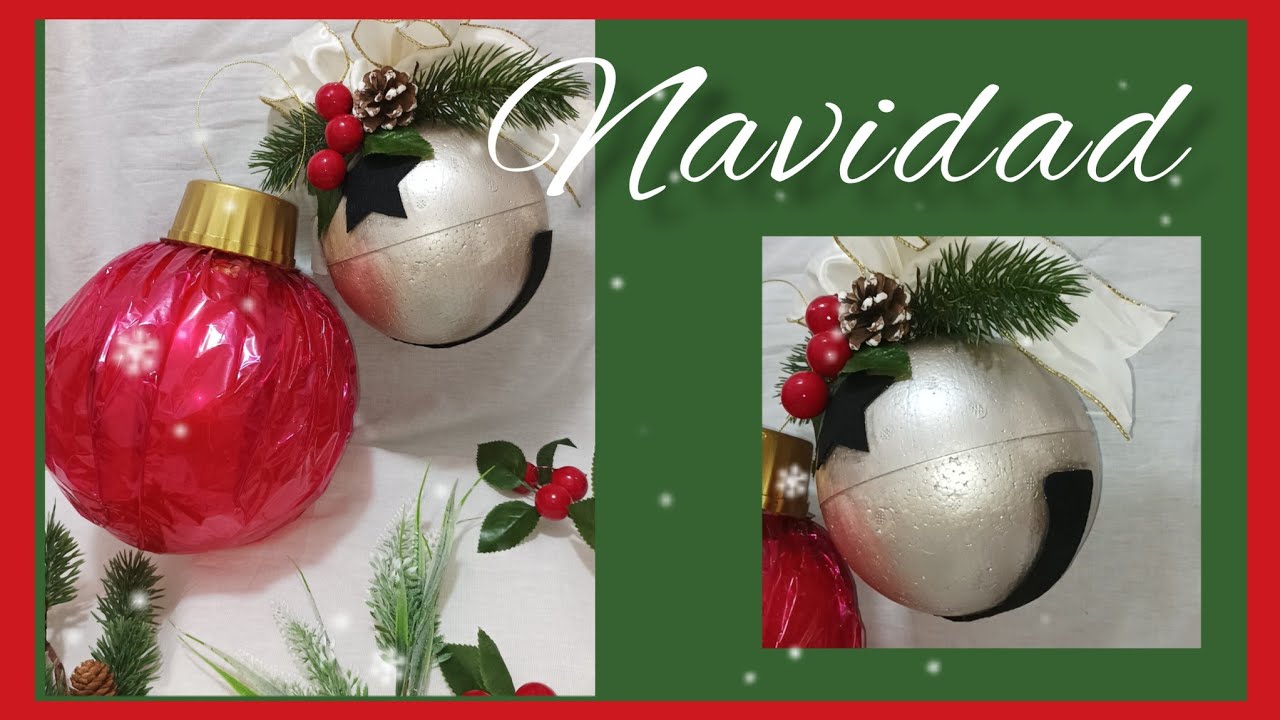 Bola y Cascabel Grandes para Navidad 🎄#decoracion #manualidades  #navidad2023 