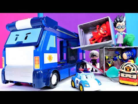 Pijamaskeliler Robocar Poli konteynerlerine mıknatıslanmışlar. Çocuk oyuncakları