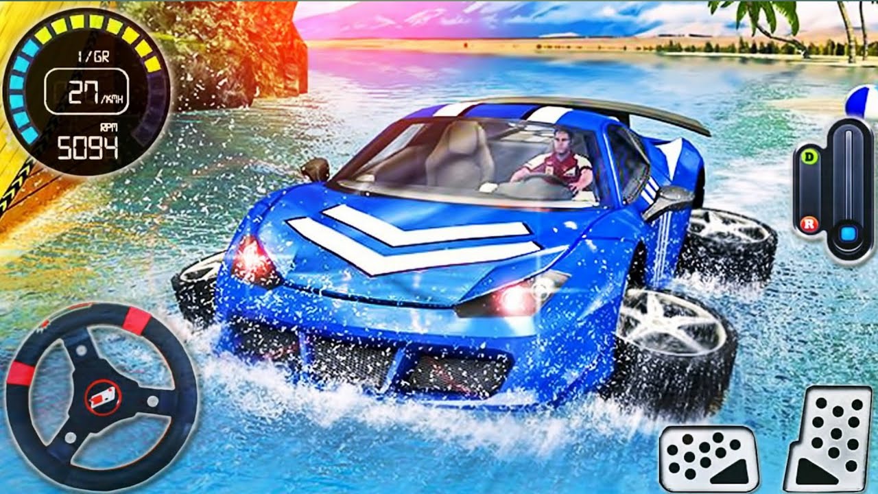 Water Surfer Car Race | Floating Beach Drive Simulator | Android GamePlay