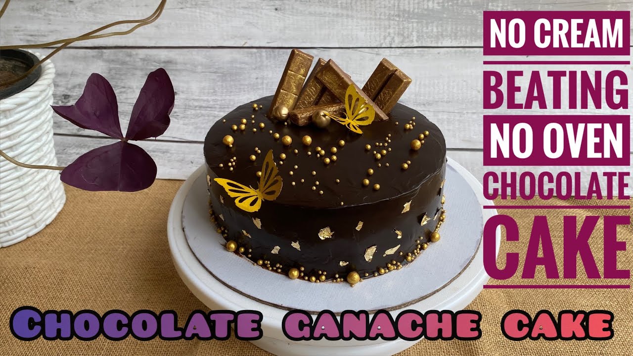 Chocolate ganache cake without oven sharp edge with chocolate ganache