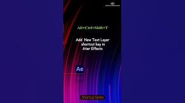 Add New Text Layer in Timeline Shortcut Key in After Effects