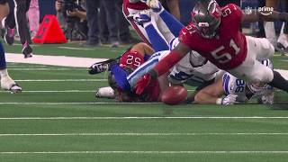 BUCCS RECOVER FORCED FUMBLE BY MILES KILLEBREW