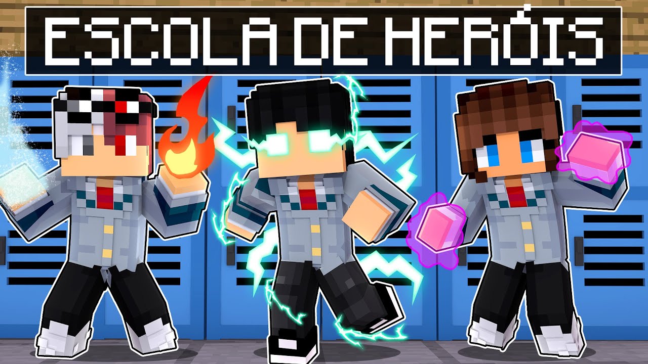 P3DRU entrou na ESCOLA DE HERÓIS no Minecraft