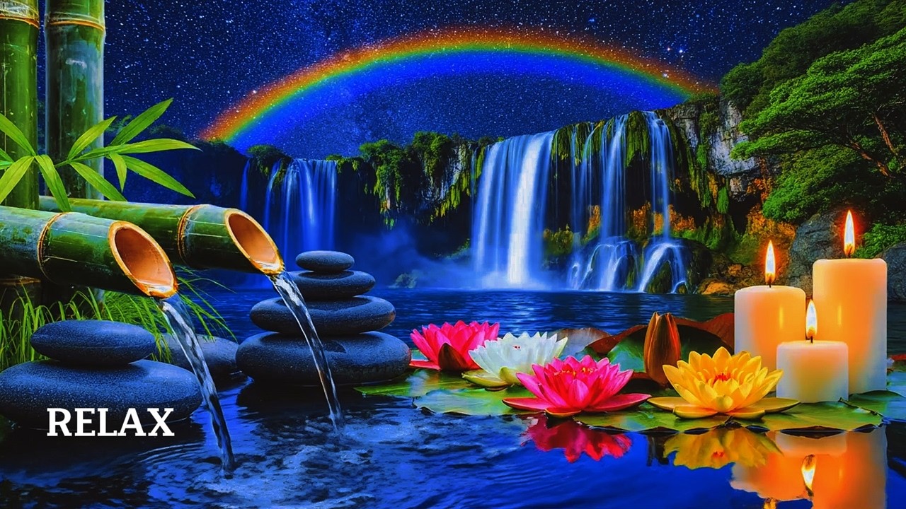 Relaxing Music for Healing 🌿 Waterfall Sounds & Calm Meditation Music for Positive Energy