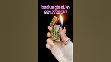 BẬT LỬA DUPONT KHẮC NỔI HÌNH TỲ HƯU GIỮ TIỀN M-25 (S.T. DUPONT) - (XÀI GAS)