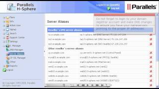 Creating a server alias in Hsphere