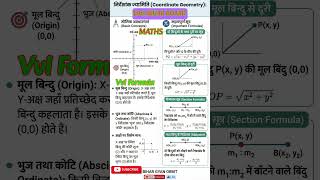 Class 10 Coordinate Geometry All Important Formulas | Bihar Board VVI | #bseb #shorts