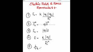 For Engineers | Electric Field & Force Complete Formulas #study #engineering #university