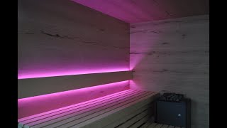 ASSEMBLY OF LED STRIPS IN THE SAUNA
