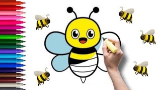 How To Draw A Honey Bee  For Kids Easy Step By Step Tutorial Draw Along With Learniverse.