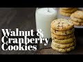 Cranberries and walnut cookies