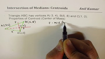 Find Centroid Intersection of Medians and Show that it divides median in ratio 2 to 3