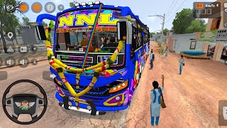 NEW NNL💥 மதுரை - தேவகோட்டை Full Passenger Lode Bus Simulator India Android bus game Village road  screenshot 5