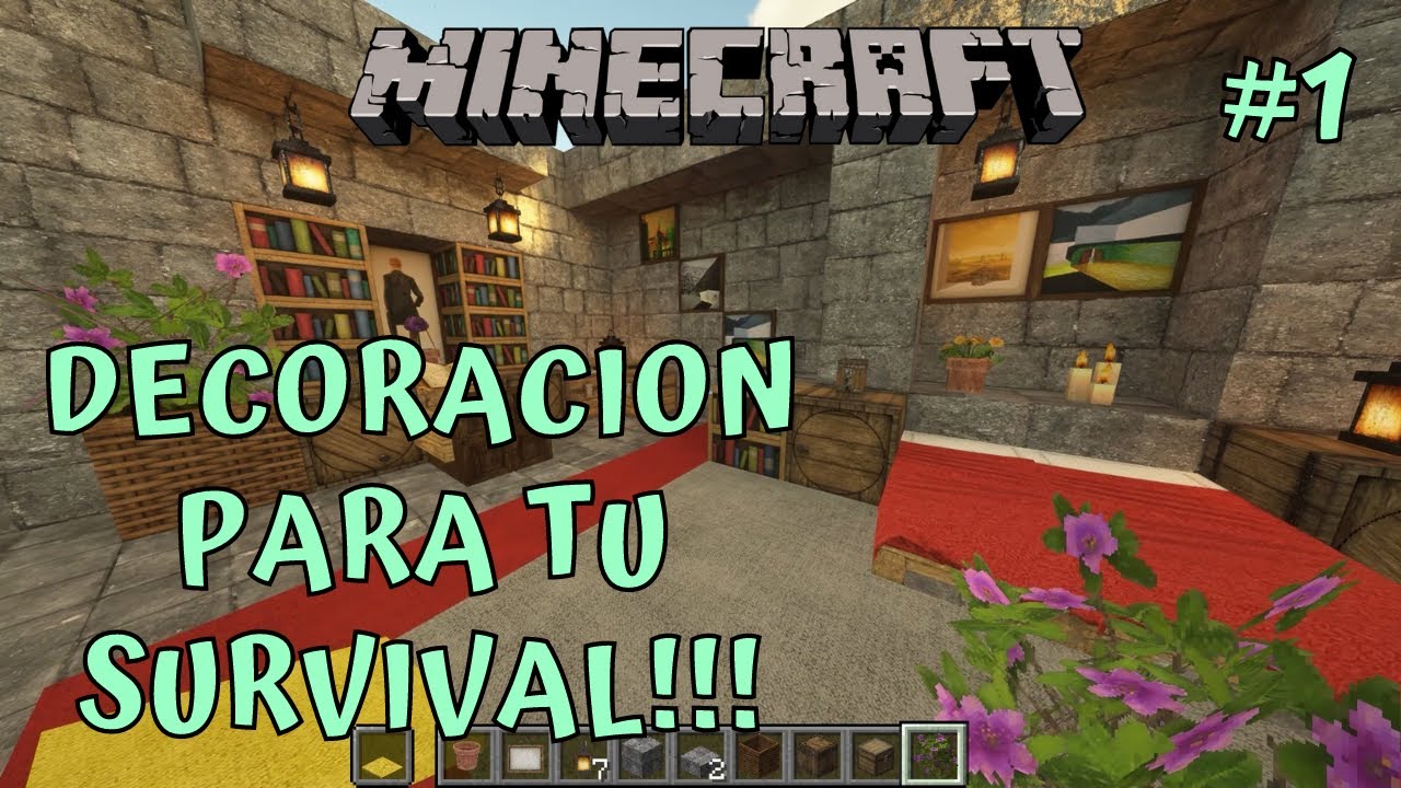 Minecraft Decoraciones para tu Survival Nivel Básico YouTube