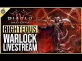 🔴 Diablo 4 - Righteous Fire Warlock Day 2 | Lord Of Hatred