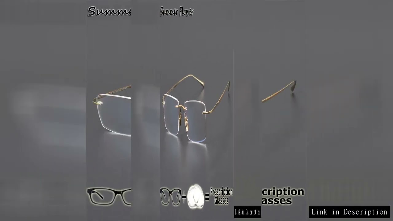 Rimless Prescription Glasses for Vision High End Wide Field Optical Progressive Multifocal MR-8 Lens
