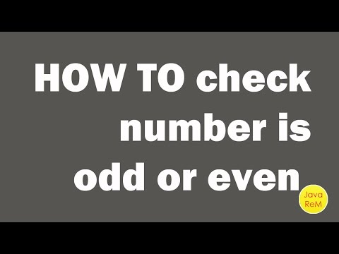 Check Odd or even number in JAVA