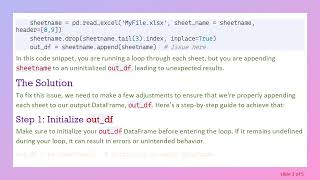 Resolving the append Issue During Excel Sheet Cycling in Python with Pandas