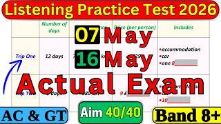 REAL IELTS LISTENING TEST FOR 07 MAY 2026 &amp; 16 MAY 2026 WITH ANSWERS | REAL LISTENING IELTS 2026