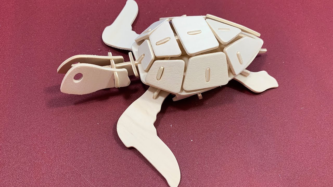 Hands Craft DIY 3D Wooden Puzzle SEA TURTLE - YouTube