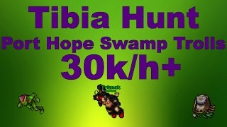 Tibia Hunt: Lvl 8 Port Hope Swamp Trolls 30k/h Exp
