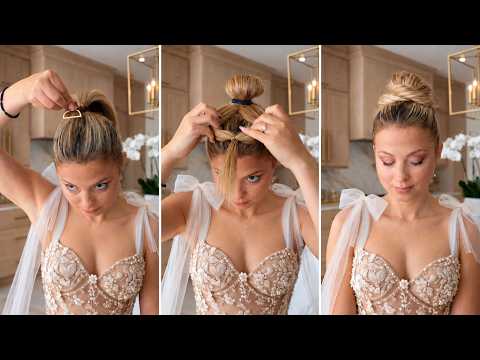Wedding guest updo for medium to long hair #hairstyles #braids #braidhairstyle