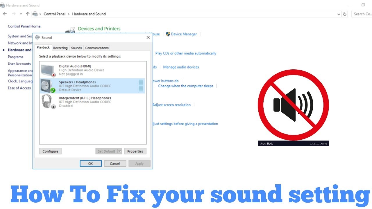 How To Fix Sound And Audio Problem On Window 10 Youtube