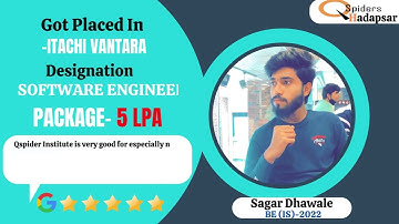 QSPIDERS/JSPIDERS HADAPSAR STUDENT GOT PLACED AS SOFTWARE ENGINEER, CONGRATULATIONS SAGAR