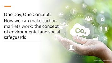 One Day, One Concept: Env and Social Safeguards (in Carbon Markets)