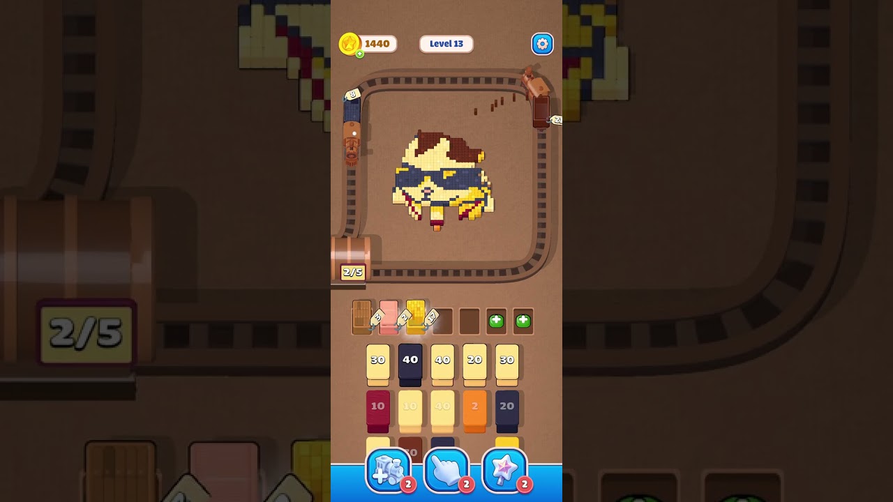 Level 13 Pixel Color Train Puzzle