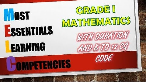 MELCs GRADE ONE - MATHEMATICS
