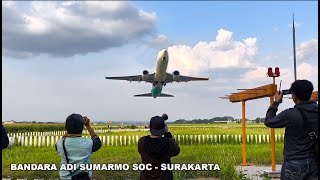 SERU!! Nonton Pesawat HAJI Takeoff Landing Di Bandara Adi Soemarmo SOLO | PlaneSpotting at SOC & CGK