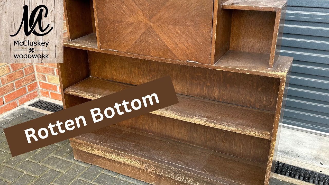 Винтажный книжный шкаф-бюро ОТРЕМОНТИРОВАН