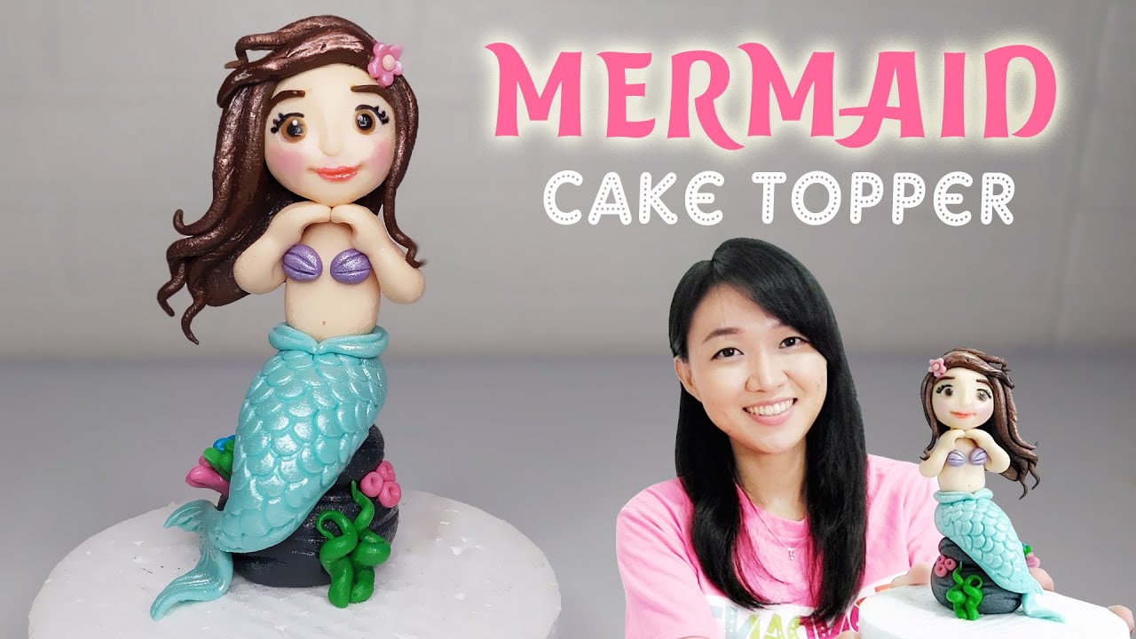 How to Make a Mermaid Cake Topper, Fondant Mermaid, Mermaid Cake Topper