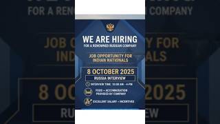 Job vacancy 2025 # Russia job# salary in Russia #shorts#abroad job#gulfjobs