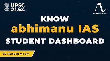 UPSC CSAT 2023-24 I Know Abhimanu IAS Student Dashboard I abhipedia | abhimanu IAS | By Munesh Ma