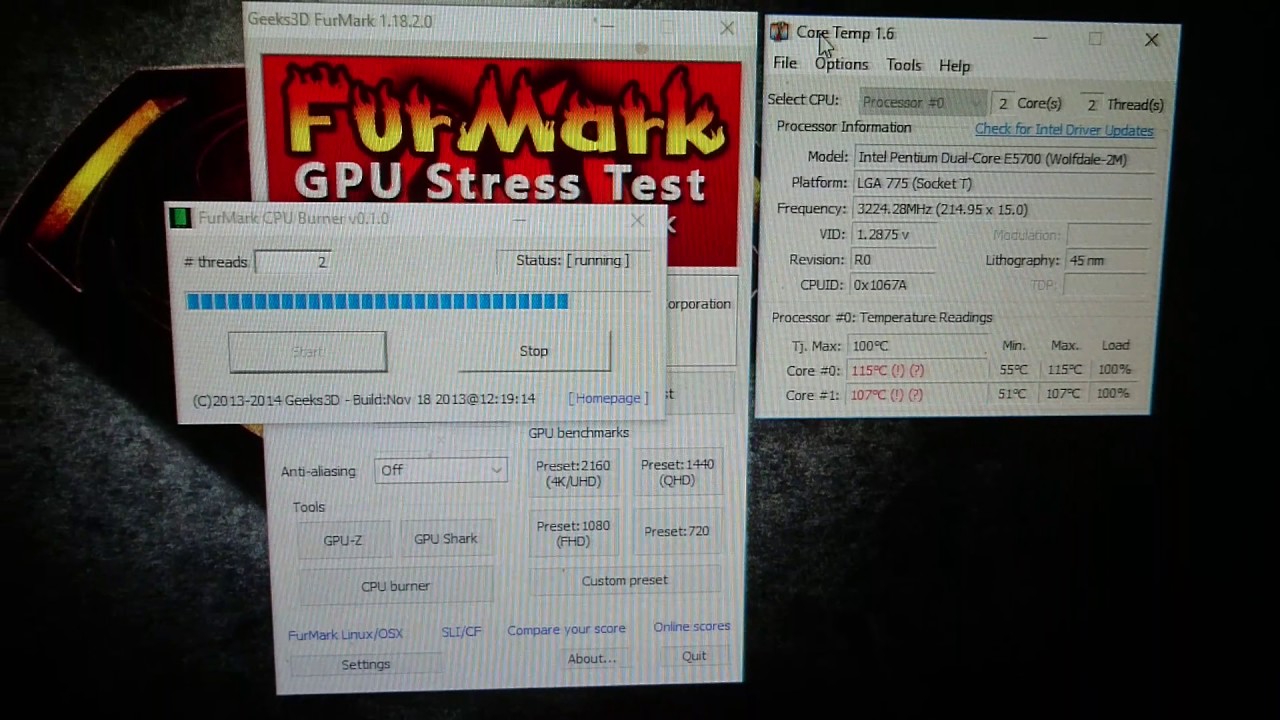 Cpu E5700 at 120C YouTube