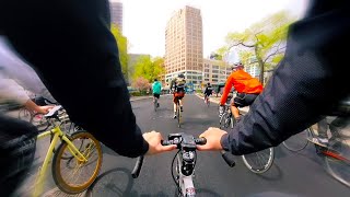 Riding through Manhattan with 423 people - POV Fixed Gear