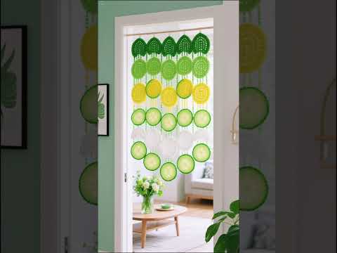 Crochet Citrus Curtain – Fresh & Fruity Window Decor 🍋🍊