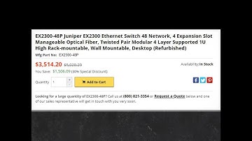 Juniper EX Series EX2300-48P Managed L3 Switch - 48 PoE+ Ethernet Ports & 4 Gigabit SFP/10 Gigabit