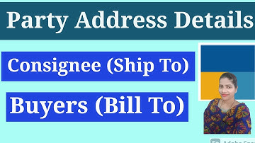 Buyers (Bill to) & Consignee (Ship to) address setting in Tally Prime l how to set Bill to & Ship to