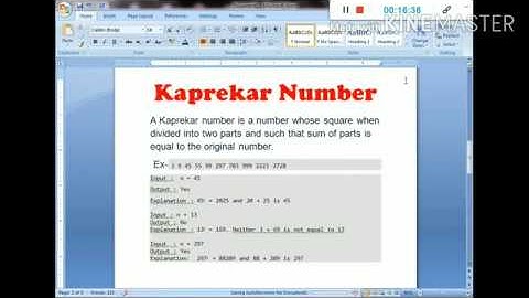 Number System | Kaprekar Number using java