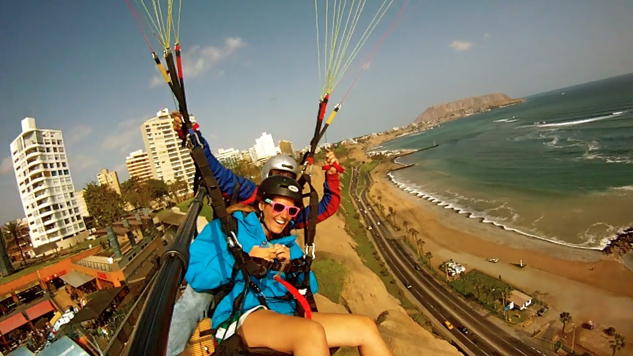 Paragliding in Lima, Peru - Amazing - 'Dan Does' - YouTube