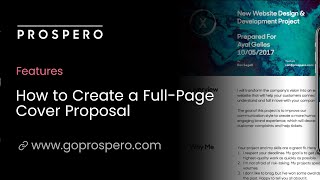 How to create a full-page cover proposal - Prospero