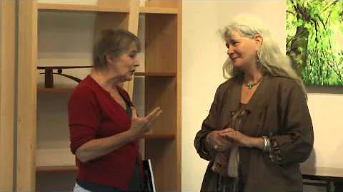 Gallery owner Celia Duthie chats with Jill Louise ...
