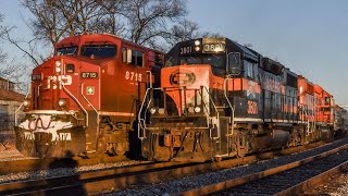 The Race Is On! IHB 3801 Races CP 8715 Side By Side North Through La Grange, IL! 2/29/20