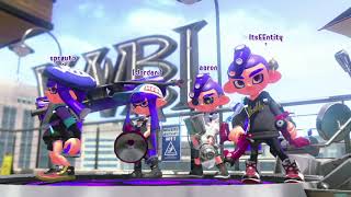 Splatoon2 playing turf war with roller gameplay