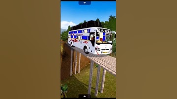 Ksrtc bus mod driving 😬😱😱🥵🤘 Dangerous wood bridge #mapmods #bussid #bussidmod #ksrtc