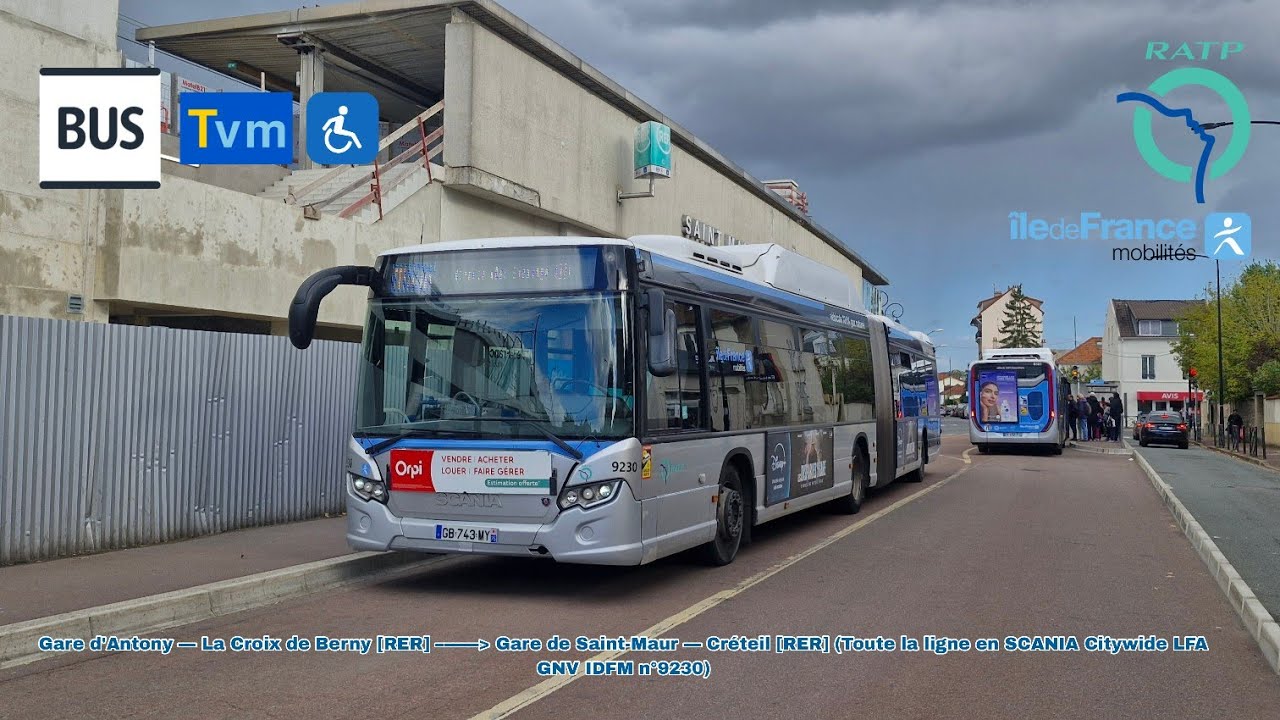 [Ligne Tvm RATP] Citywide LFA GNV IDFM n°9230 – La Croix de Berny (RER) à St-Maur – Créteil (RER) 
